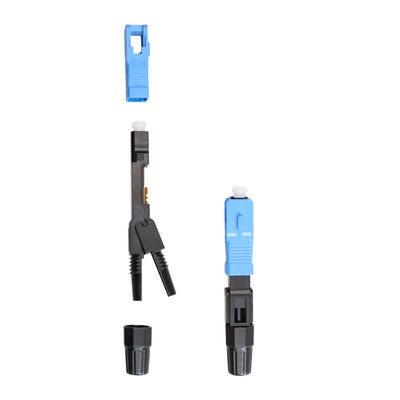 Alligator screw clip, push-pull ring, SM, 60mm, for drop cable, flat input, SC/UPC Fast Connector