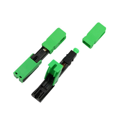 Alligator clip, push-pull ring, SM, 50mm, for drop cable, vertical input, SC/APC field installable connector
