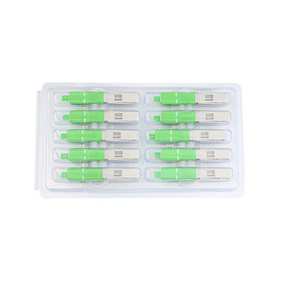 Alligator clip, front bar wedge, SM, 52mm, for drop cable, vertical input, SC/APC 90 degree fiber optic connector