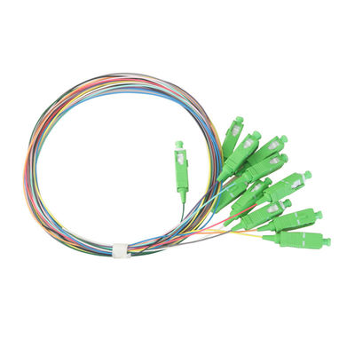 SC/APC-NC, LSZH, 0.9mm, 12 Fiber, G.657A2, 1 meter Color-coded 900μm Pigtail Packs
