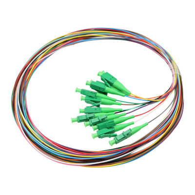 LC/APC-NC, with Green Boots, LSZH, 0.9mm, 12 Fiber, G.657A2, 1 meter Color-coded 900μm Pigtail Packs