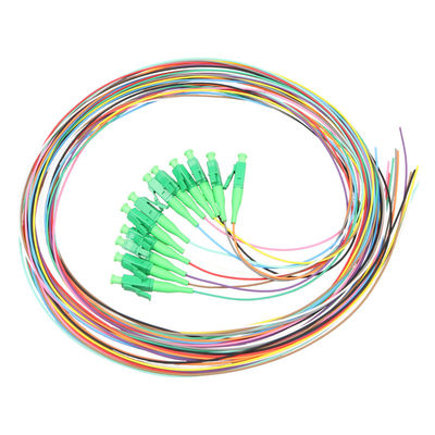 LC/APC-NC, with Green Boots, LSZH, 0.9mm, 12 Fiber, G.657A2, 1 meter Color-coded 900μm Pigtail Packs