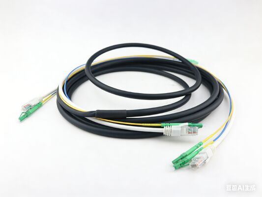 Indoor double-ended prefabricated hybrid fiber optic cable assembly with SC connector