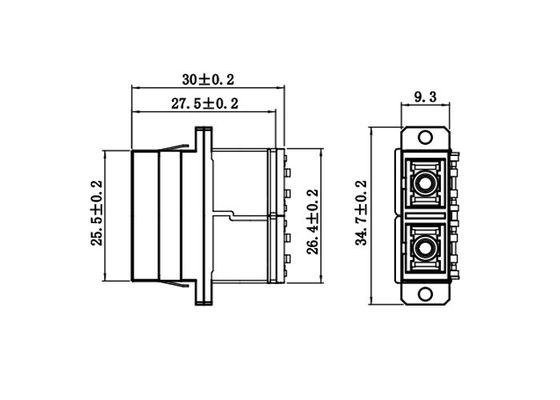 Zirconia Sleeve ISO9001 SC Duplex Adapter
