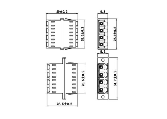Zirconia ceramic Sleeve LC Duplex Fiber Optic Adapter