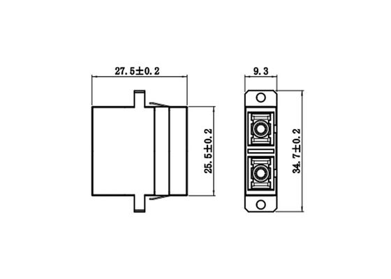 Fiber Optic Adapter SC DX one -piece adaptor with Flange