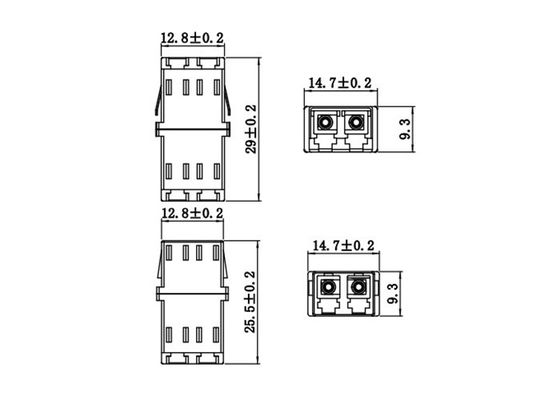 FTTB Duplex SC Fiber Optic Adapter Without Flange