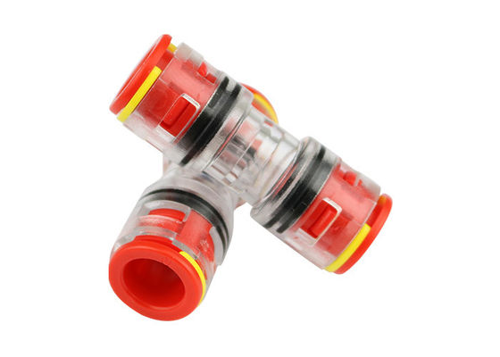 Straight Micro duct Connectors with Locking Clips in Blown Fibre Optic Micro Ducted Network Solutions