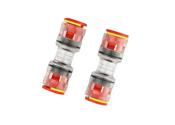 Straight Micro duct Connectors with Locking Clips in Blown Fibre Optic Micro Ducted Network Solutions