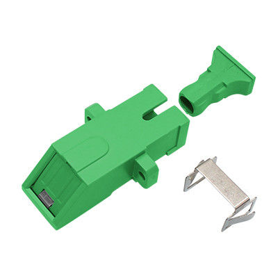 Inner Shutter SC/APC Flange Fiber Optic Adapter with Metal Clip