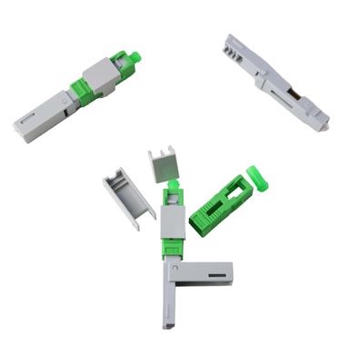 Alligator clip, flank U wedge, SM, 52mm, for drop cable, vertical input, SC/APC Fiber Optic Fast Connectors