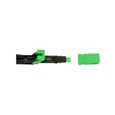 Alligator clip, push-pull ring, SM, 50mm, for drop cable, vertical input, SC/APC field installable connector