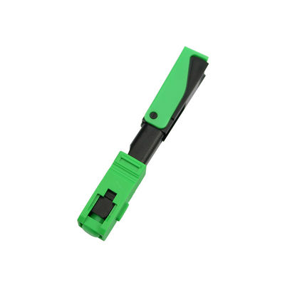 Alligator clip, push-pull ring, SM, 50mm, for drop cable, vertical input, SC/APC field installable connector