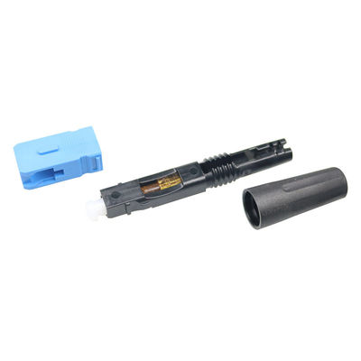 Integrated screw clip, push-pull ring, SM, 50mm, for drop cable, flat input, SC/UPC Field Installable Connector