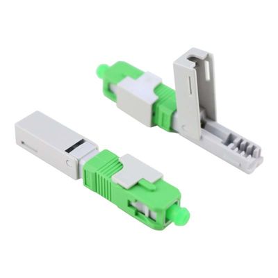 Alligator clip, front bar wedge, SM, 52mm, for drop cable, vertical input, SC/APC Field Assembly Optical Connector