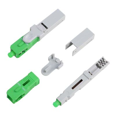 Alligator clip, front bar wedge, SM, 52mm, for drop cable, vertical input, sc apc fast connector