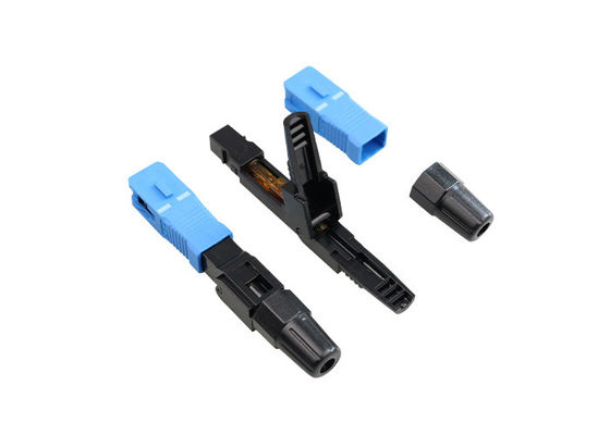 Alligator screw clip, push-pull ring, SM, 60mm, for drop cable, flat input, SC/UPC Fast Connector