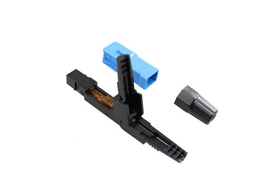 Alligator screw clip, push-pull ring, SM, 60mm, for drop cable, flat input, SC/UPC Fast Connector