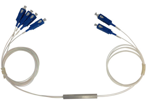 1260nm 7.6dB 2x4 PLC PON Fiber Optic Splitter