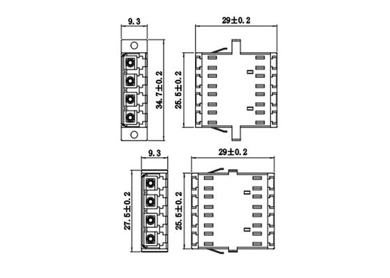 Yogel One Piece UPC/APC LC Quad Adapter