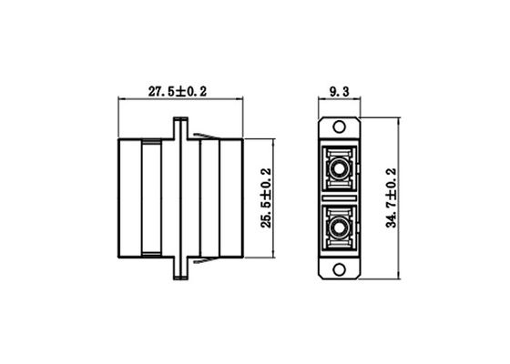 Fiber Optic Adapter SC DX Welding Adapter with Flange