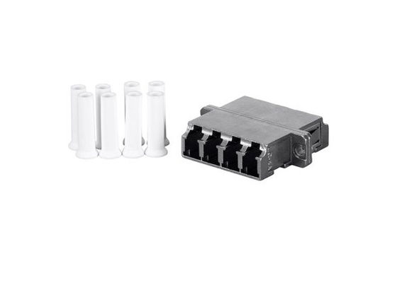 High Return Loss ROHS LC Quad Fiber Optic Adapter